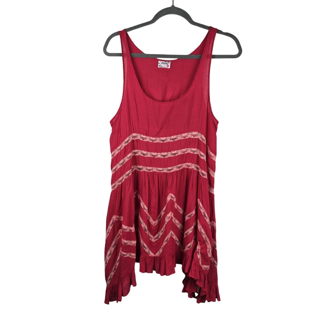 Intimately Free People Voile Trapeze Slip Mini Dress Women Small Pink Red Berry